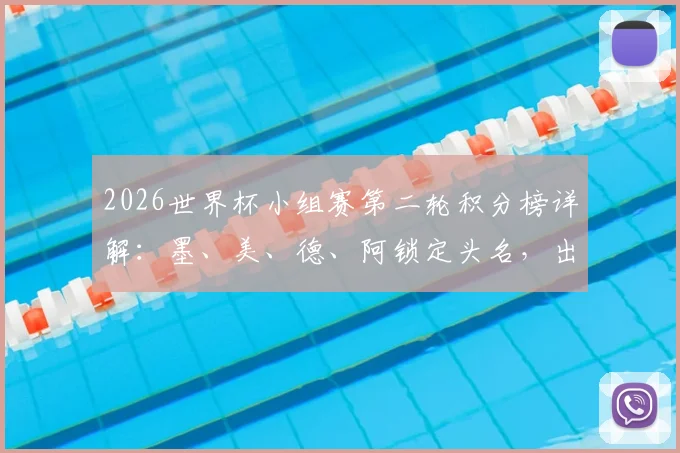 2026世界杯小组赛第二轮积分榜详解：墨、美、德、阿锁定头名，出线形势与淘汰赛对手前瞻